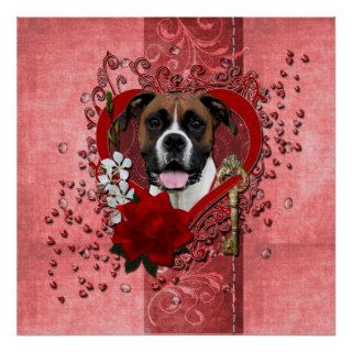 Valentines   Key to My Heart   Boxer   Vindy Print