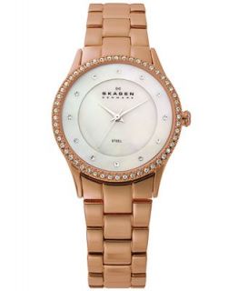 Skagen Denmark Watch, Womens Rose Gold Plated Stainless Steel Bracelet 347SRXR   Watches   Jewelry & Watches