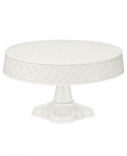 Martha Stewart Collection 2014 Whiteware Embossed Cake Stand   Serveware   Dining & Entertaining