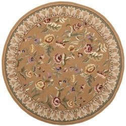 Hand hooked Chelsea Beige Wool Rug (5'6 Round) Safavieh Round/Oval/Square