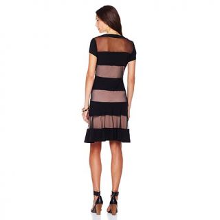 Colleen Lopez "The Answer is Sheer" Striped Illusion Dress