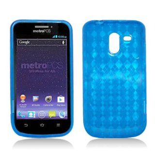 Aimo Wireless ZTEN9120SKC226 Soft and Slim Fabulous Protective Skin for ZTE Avid 4G N9120   Retail Packaging   Blue Plaid Cell Phones & Accessories