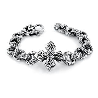 Stainless Steel Gothic Cross and Infinity Link Bracelet West Coast Jewelry Men's Bracelets