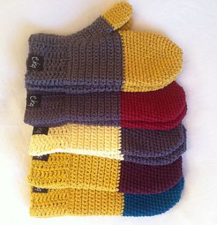 organic cotton dip dye design mittens by eka
