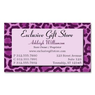 Chic Purple Leopard Print Business Cards