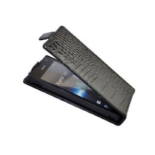 Generic Black Exquisite Crocodile Striate Cortex Case Cover For Sony Lt29I Cell Phones & Accessories