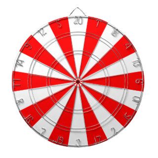 Red and White Dart Board