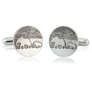 elephant and baby elephant silver cufflinks by charlotte lowe jewellery