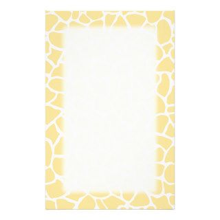 Yellow Giraffe Pattern Animal Print Design. Stationery Paper