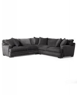 Teddy Fabric Sectional Sofa, 3 Piece 115W x 115D x 30H   Furniture
