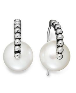 Honora Style Cultured Freshwater Pearl Oval Pallini Earrings in Sterling Silver (8mm)   Earrings   Jewelry & Watches
