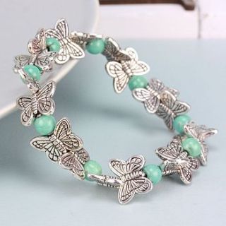 turquoise butterfly kisses bracelet by lisa angel