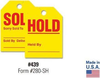 Fluorescent Yellow Mirror Hang Tags SOLD HOLD (50/Pack)  Key Tags And Chains 