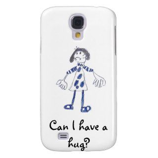 Stick Figure Girl Asks for Hug Galaxy S4 Cover