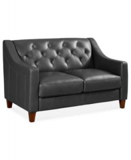 Alessia Leather Loveseat, 60W x 37D x 28H   Furniture