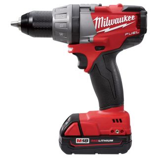 Milwaukee M18 Fuel Drill/Driver Kit — 1/2in. Chuck, M18 Compact RedLithium Batteries, Model# 2603-22CT  Cordless Drills