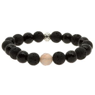 Charming Life Pewter Onyx and Lava Rock 'Sexy in Black' Bracelet Charming Life Men's Bracelets