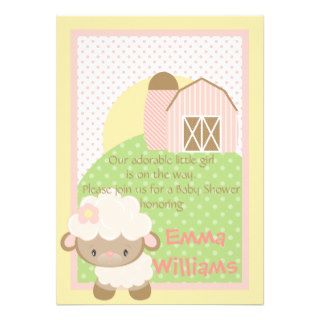 Diddles Farm Lamb Baby Shower Invitation