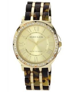 Anne Klein Watch, Womens Gold Tone and Tortoise Plastic Adjustable Bracelet 38mm AK 1134CHTO   Watches   Jewelry & Watches
