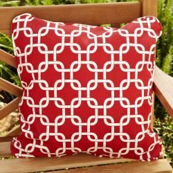 Penelope Red 18 inch Square Outdoor Pillow (Set of 2) Outdoor Cushions & Pillows