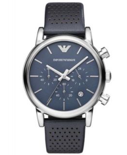 Emporio Armani Watch, Mens Chronograph Gray Leather Strap 41mm AR1735   Watches   Jewelry & Watches