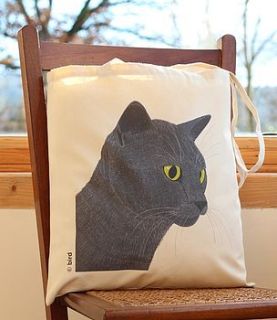 smokey grey cat handy bag by bird