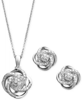 Diamond Necklace and Earring Set, Sterling Silver Black and White Diamond Box Set (1/2 ct. t.w.)   Necklaces   Jewelry & Watches