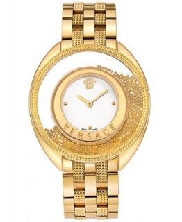 Versace Watch, Womens Swiss Destiny Spirit Pyramid Stud Gold Ion Plated Stainless Steel Bracelet 39mm 86Q70D002 S070   Watches   Jewelry & Watches