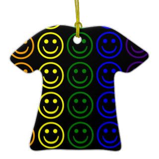 Add Text & Images Gifts Rainbow Smiley Faces Ornaments