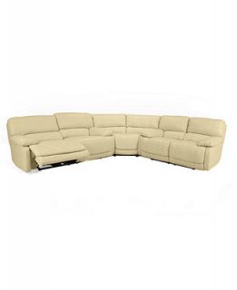 Nina Leather Reclining Sectional Sofa, 3 Piece Power Recliner (Sofa, Wedge and Loveseat) 139W X 121D X 40H   Furniture
