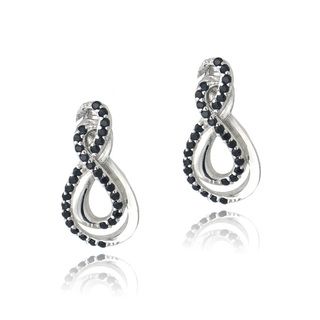 Glitzy Rocks Sterling Silver Black Spinel Infinity Earrings Glitzy Rocks Gemstone Earrings