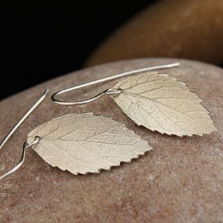 spiraea leaf earrings by silver leaves