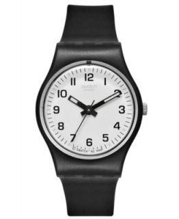 Swatch Watch, Womens Swiss Lady Black Black Silicone Wrap Around Strap 25mm LB170   Watches   Jewelry & Watches