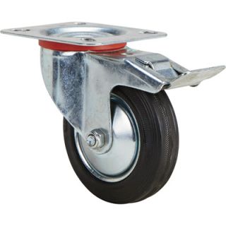  Light-Duty Swivel Caster with Dual Brake — 4in. Wheel, 155-Lb. Capacity  Up to 299 Lbs.