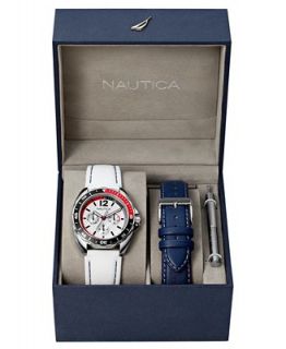 Nautica Watch, Mens Sport Leather and Polyurethane Strap Box Set N09907G   Watches   Jewelry & Watches