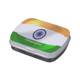 Indian Flag Just Add Name Jelly Belly Tin