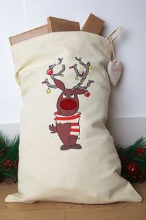 personalised character rudolph santa sack by santa sacks