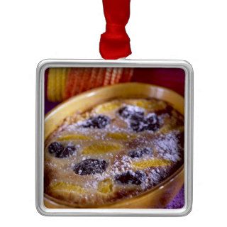 Prune and tangerine clafoutis For use in USA Christmas Ornaments