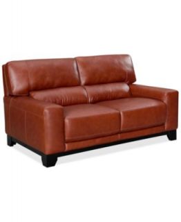 Hampton Leather Loveseat, 59W x 39D x 35H   Furniture