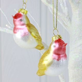 painted robin glass hanging decoration by lisa angel homeware and gifts