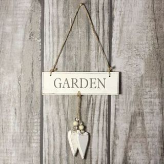 'garden' hanging door sign by lisa angel homeware and gifts
