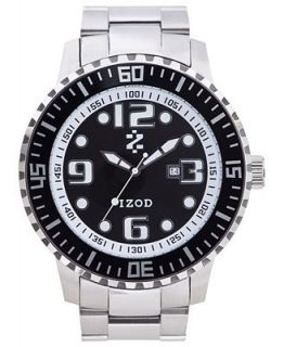Izod Watch, Unisex Stainless Steel Bracelet 55mm IZS5 1BLK BLK   Watches   Jewelry & Watches