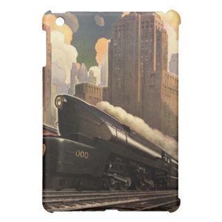 Vintage City, T1 Duplex Train on Railroad Tracks Case For The iPad Mini