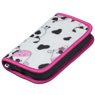Cute Pink Girly Cows Black White Organizers