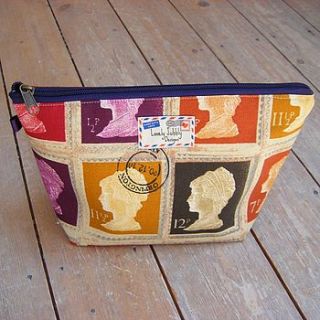 postage stamp toiletry wash bag by lovely jubbly