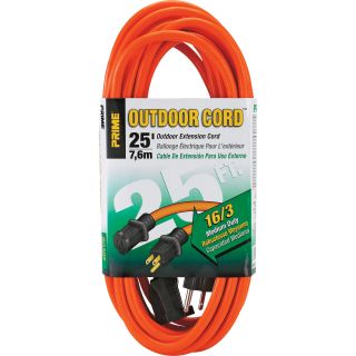 Prime Wire & Cable 125 Volt Outdoor Extension Cord — 25ft., Model# EC501625  Extension Cords
