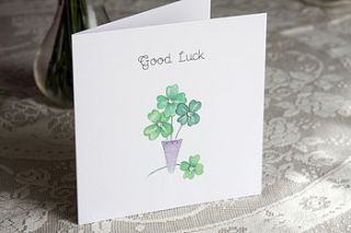 'good luck' card by white mink