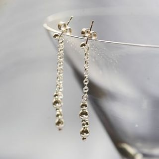 silver double drop earrings by claire mistry