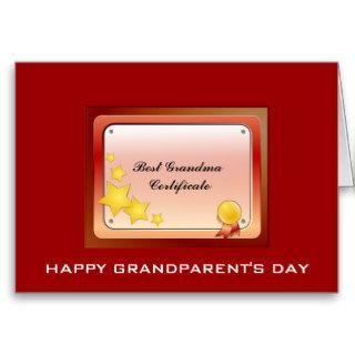 Grandma Certificate(Personalize) Cards