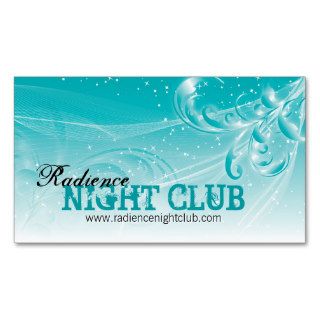 Bold Night Club Business Card Modern White Teal